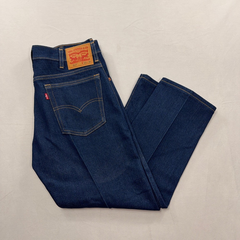 Levi's Jeans 517 Bootcut Permanent Crease Indigo Blue Mens W33 L27